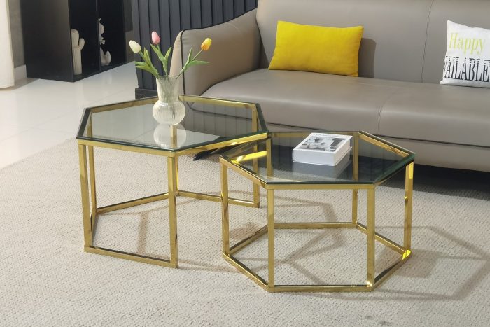 Table gigogne design Hexagone Duo Ferucci