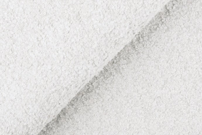Pouf carré en tissu moutonné blanc pour canapé Asti Ferucci