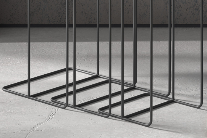 Table gigogne carré en métal Covera - Set de 3 Ferucci
