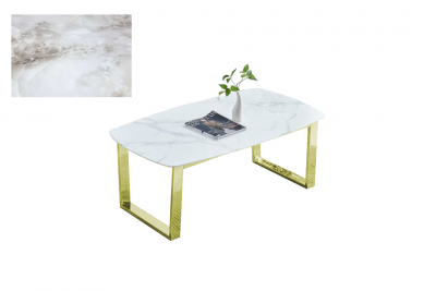 Table basse couleur marbre et acier inoxydable Lola Ferucci
