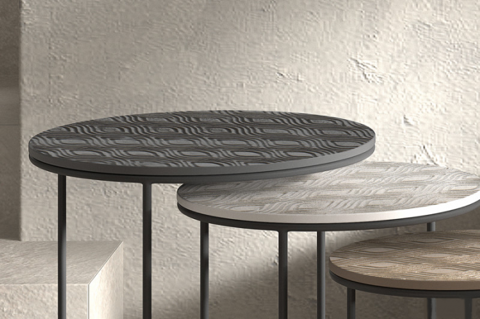 Table gigogne ronde en métal Tiziano - Set de 3 Ferucci