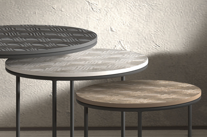Table gigogne ronde en métal Tiziano - Set de 3 Ferucci